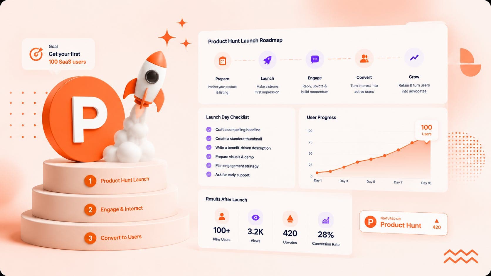 How to get your first 100 SaaS users through Product Hunt