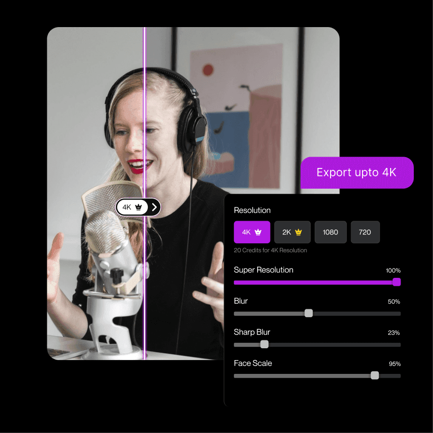 Feature 3: Example of real-time video quality upgrades.