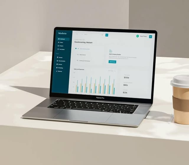 Workvio app thumbnail showcasing a freelance management platform for client communication, project tracking, and admin tasks, built by Beyond Labs