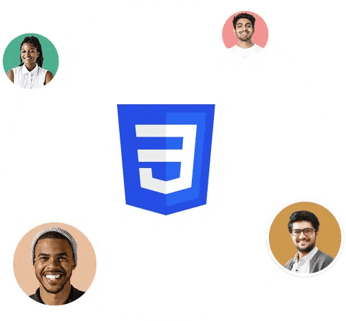 Circular CSS services call-to-action graphic with diverse user portraits around the CSS logo by Beyond Labs