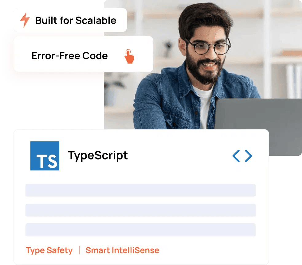 Developer using TypeScript for scalable, error-free application development at Beyond Labs